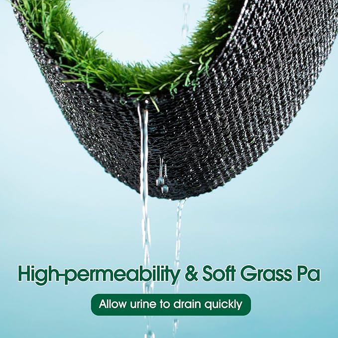 Dog Grass Potty,Dog grass pee pad,Indoor/Outdoor Portable Pet Loo with Tray,Medium Reusable Pet Litter Box Training Pads Toilet Tray with 2 Pcs Dog Grass Pee Pads for Replacement( 29"x20")