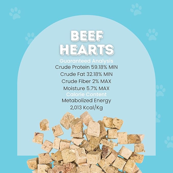 hotspot pets Freeze Dried Beef Heart Treats for Cats & Dogs - Single Ingredient All Natural Grain-Free Beef Heart - Perfect for Training, Topper or Snack - Made in USA - 1LB Bag