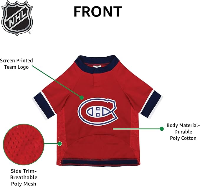 Pets First NHL Montreal Canadiens Jersey for Dogs & Cats, Small. - Let Your Pet Be A Real NHL Fan!