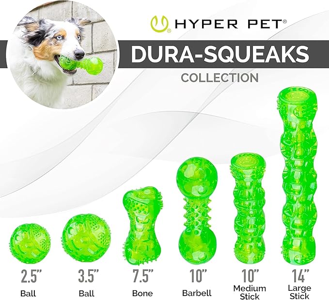 Hyper Pet DuraSqueak Dog Ball Dog Toys (Interactive Dog Toys that Float & Squeak) Squeaky Dog Toys & Dog Balls for Playing, Fetching & Retrieving-Great Alternative to Traditional Dog Tennis Balls-3.5"