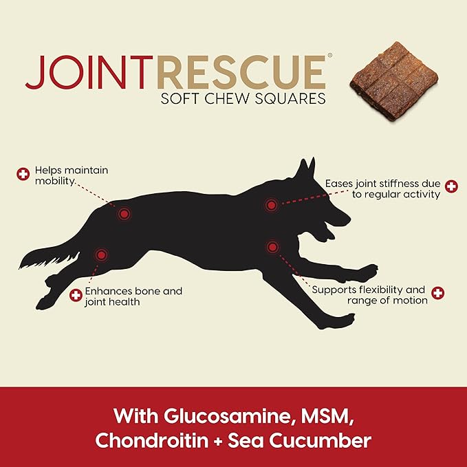 Ark Naturals Joint Rescue Dog Chew, Beef Flavor, Joint Supplement with Glucosamine & Chondroitin, 1 Pack