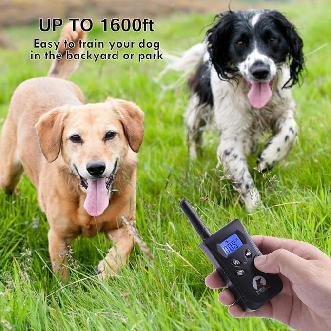 Paipaitek Vibrating Dog Collar, No Shock Dog Training Collar 2 Dogs, Deaf Dog Collars w/2 Receivers, Rechargeable & Waterproof, Up to 1600Ft Remote Range