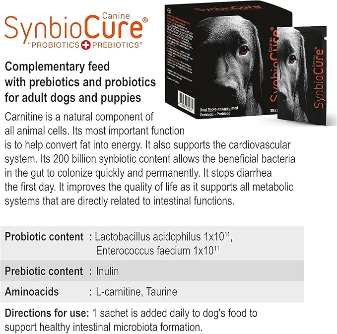 I Probiotics & Prebiotics for Dogs I Powder Dog Supplement I Digestive Health Support I 200 Billion Bacteria Per Sachet I 30 Sachets*2 g