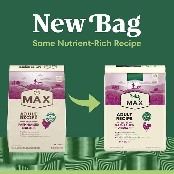 Nutro Max Adult Dry Dog Food with Farm-Raised Chicken, 36 lb. Bag