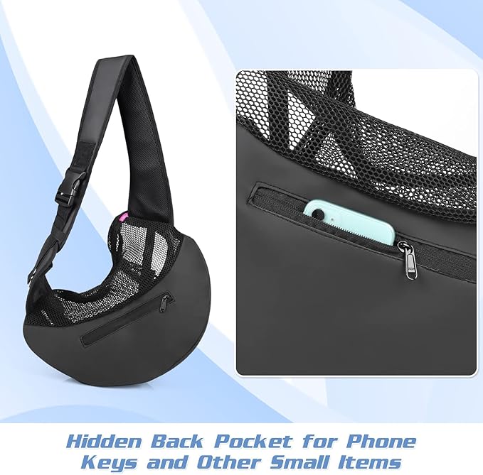 YUDODO Pet Dog Sling Carrier Breathable Mesh Travel Safe Sling Bag Carrier for Dogs Cats