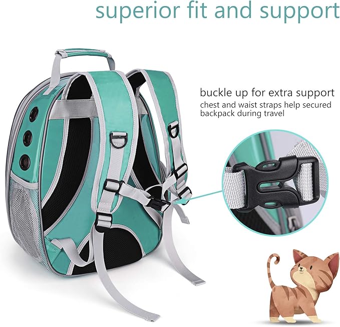 Lollimeow Cat Bubble Backpack Pet Travel Carrier for Cats and Dogs(Classic Green)