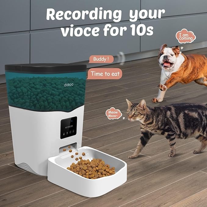 Automatic Cat Feeders, App Control Smart Pet Food Dispenser with Portion Control&Timer Setting, Auto Dog Feeder 1-10 Meals, Voice Record, Small & Medium Pets,2.4G Wi-Fi ONLY, 3L/13cup (Green)