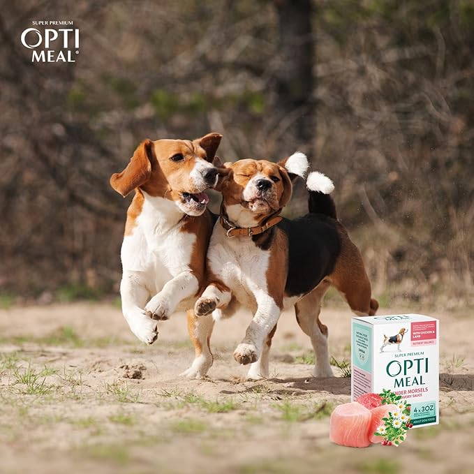 OPtimeal Wet Dog Food Pouches - Proudly Ukrainian - Nutritionally Balanced Dog Food Wet Recipe for Digestive Care of Adult Dogs (4.5lbs Total (24 Pouches), Chicken & Lamb)