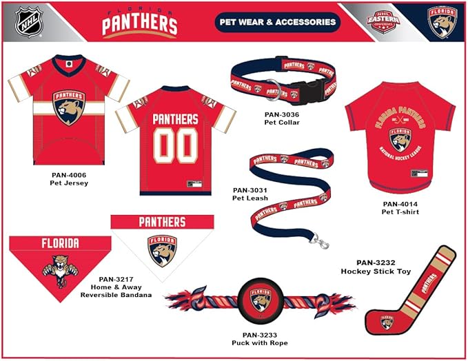 Pets First NHL Florida Panthers Jersey for Dogs & Cats, X-Small. - Let Your Pet Be A Real NHL Fan!