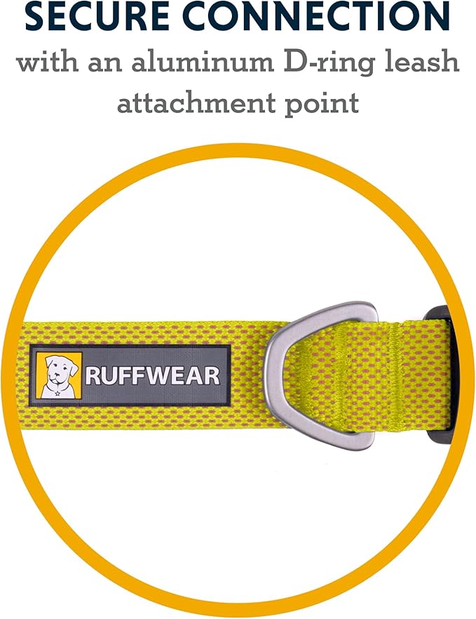 Ruffwear, Hi & Light Dog Collar, Minimal and Ultralight Collar for Everyday Walks and Runs, Lichen Green, 9"-11"