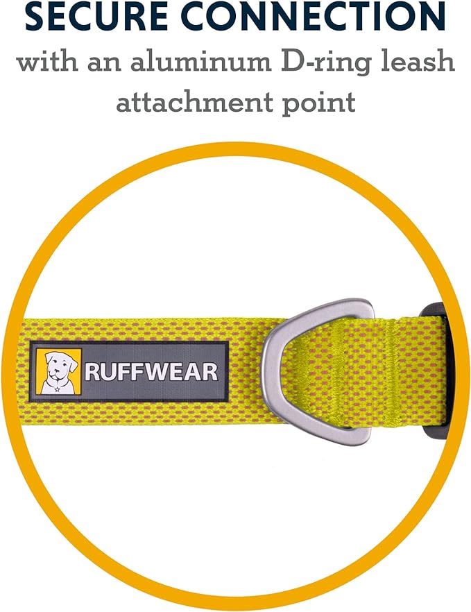 Ruffwear, Hi & Light Dog Collar, Minimal and Ultralight Collar for Everyday Walks and Runs, Lichen Green, 14"-20"