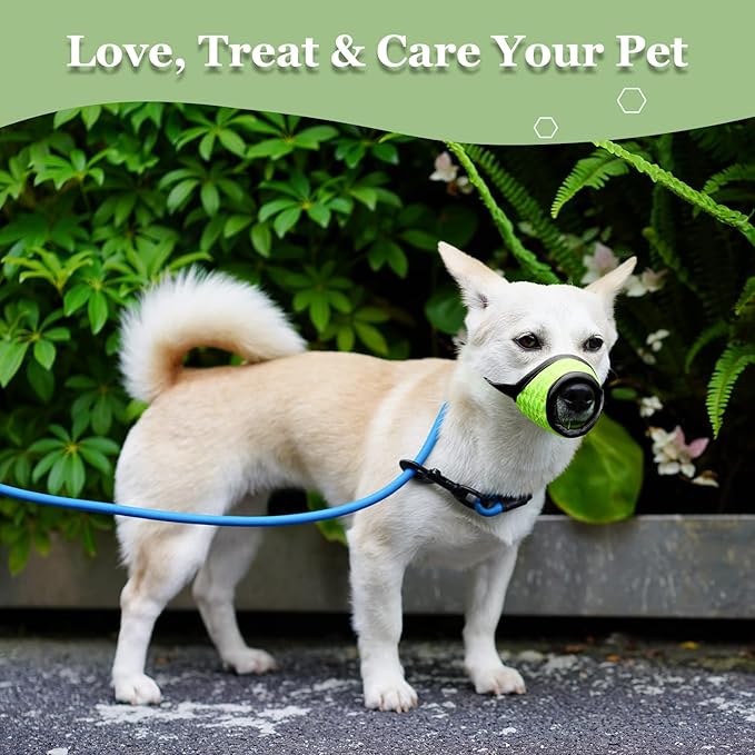 Mayerzon Dog Muzzle, Soft Mesh Muzzle for Small Medium Large Dogs Chihuahua Poodles Beagle Dachshund Corgis Labrador, Puppy Muzzle for Biting Chewing Grooming, Allows Panting Drinking