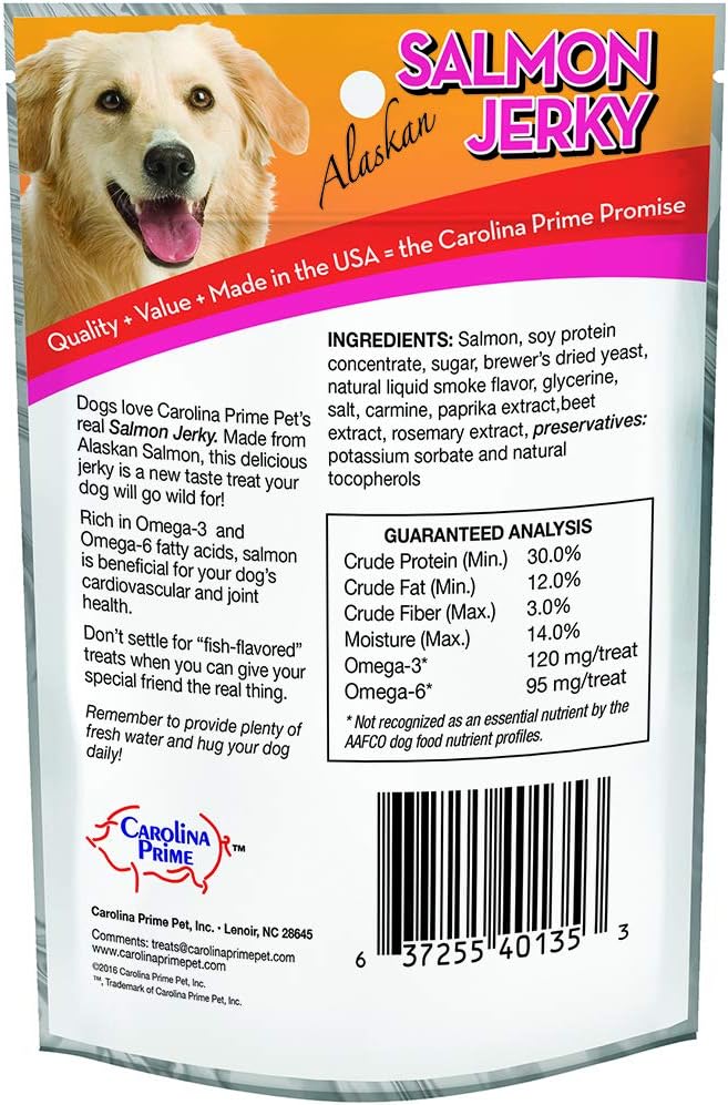 Blue Ridge Naturals Alaskan Salmon Jerky Dog Treats, 16oz, Made in The USA