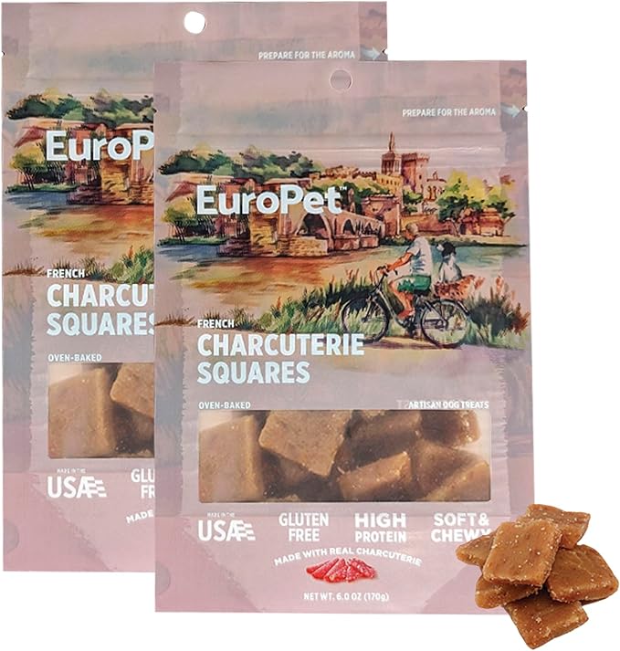 French Charcuterie Squares - Premium, Healthy Dog Treats | Real, High Protein - Gluten Free | European Inspired, Soft & Chewy | Made in The USA |