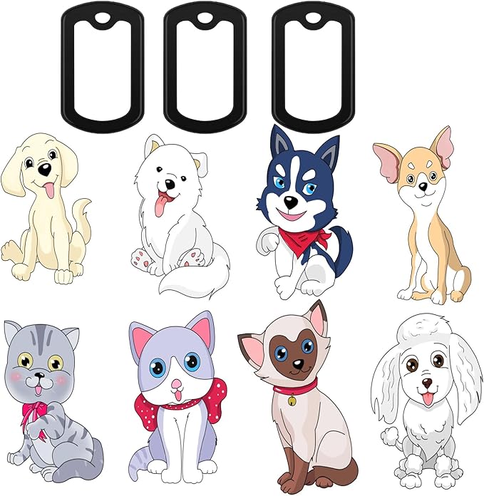 12pcs Dog Tag Silicone Silencer, Black Military Dog Tags Silencers for Authentic Military Id Tags Rubbers to Reduce Noise and Protect Tag, 52 x 31 mm/ 2.04 x 1.22 Inches.