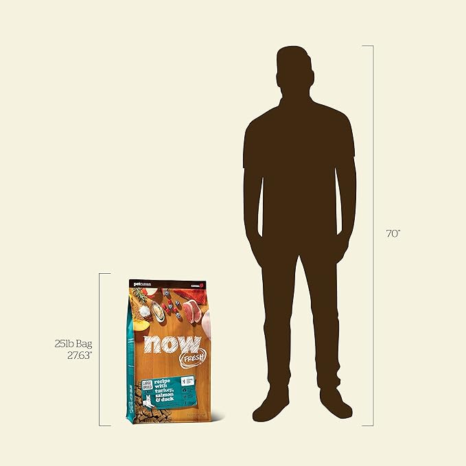 Now Fresh Grain Free Dog Food, 25 lb - Large Breed Senior Dog Food Recipe - Healthy Diet with Probiotics & Real Meat and Fish for Protein