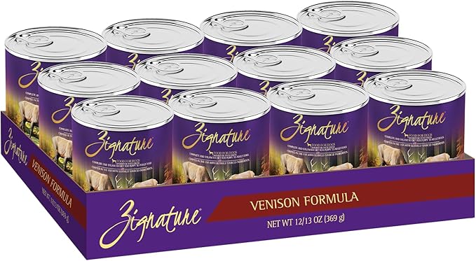 Zignature Venison Limited Ingredient Formula Wet Dog Food 13oz, case of 12