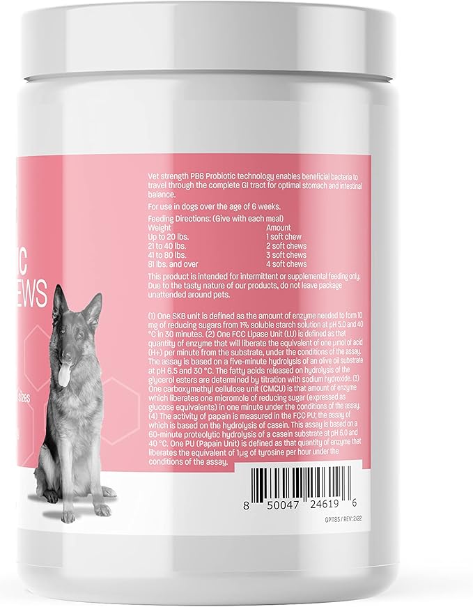 Advanced Probiotics for Dogs - Probiotic Soft Chew for Upset Stomach, Diarrhea & Constipation Relief - Promotes Happy Gut, Happy Dog - 60 ct