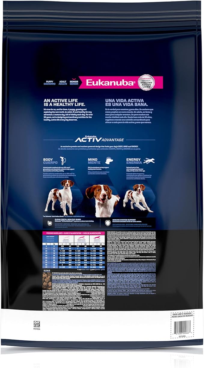 Eukanuba Senior Lamb 1st Ingredient Dry Dog Food, 30 lb