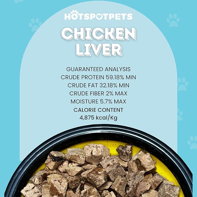 hotspot pets Freeze Dried Chicken Liver Treats for Cats & Dogs -1LB BIG BAG- Single Ingredient All Natural Grain-Free - Perfect for Training, Topper or Snack -Made in USA - (Chicken Liver)