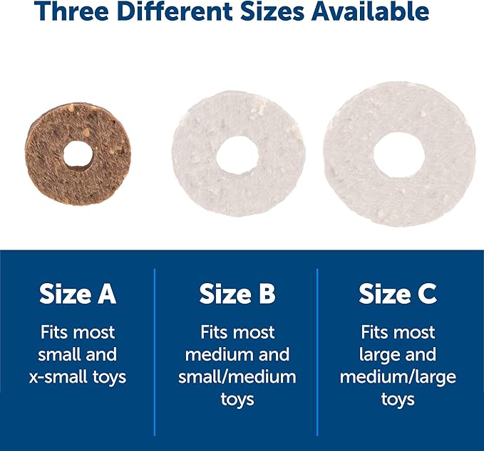 PetSafe® Natural Rawhide Treat Ring Refills, Size A, Peanut Butter Flavor, Replacement Treats Busy Buddy Treat Ring Holding Toys