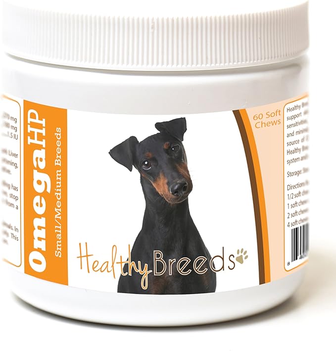 Healthy Breeds Manchester Terrier Omega HP Fatty Acid Skin and Coat Support Soft Chews 60 Count