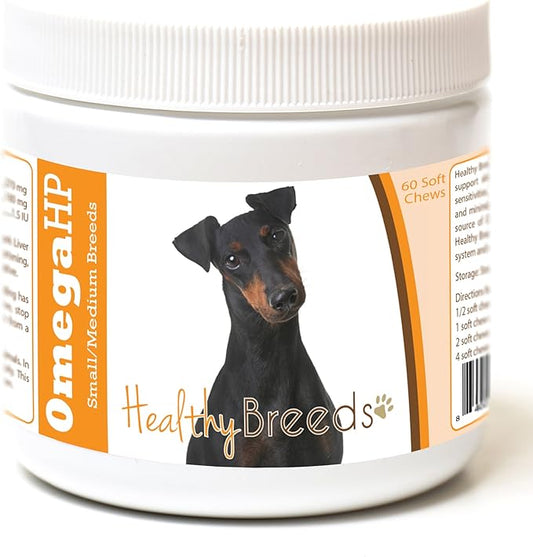 Healthy Breeds Manchester Terrier Omega HP Fatty Acid Skin and Coat Support Soft Chews 60 Count
