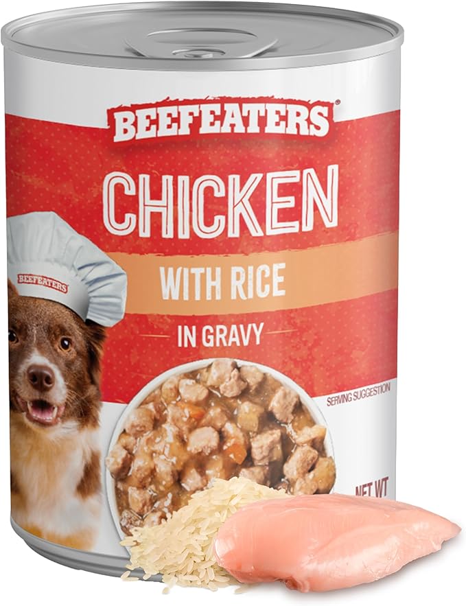 Beefeaters Dog Treats - Chicken with Rice in Gravy 13.2oz, Case of 12 | Adult Dog Food, Balanced Nutrition, Savory Gravy | Supports Muscle & Dental Health | Training Treats for Adult Dogs