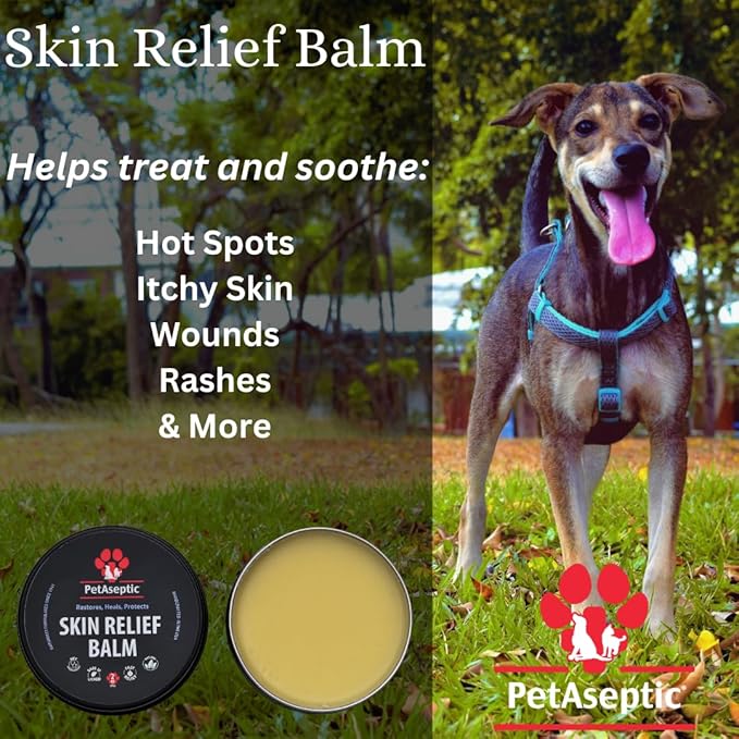 Skin Relief Balm Topical Skin Treatment for Dogs | Helps with Cuts, Burns, Rashes, Wounds, Dry Itchy Skin, Hot Spots, & Irritated Skin | Helps Restore, Heal, & Protect Skin | 2oz Tin