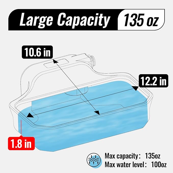 135OZ Automatic Water Dispenser for Large Dogs Patented Fit 3/4in GHT Male Faucet, Outdoor Animal Water Bowl Include Water Valve, 5ft Water Hose, Copper Connector, Large Drinking Area, Brown