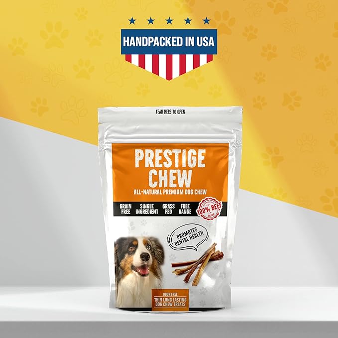 12 Pack 12 Inches Bully Sticks - Natural Beef Stick for Dogs, Long Lasting Tasty Dental Treats, Chewing Bones for Dog, Odorless Bullie Sticks, Bully Bones Made for Dog & Puppies