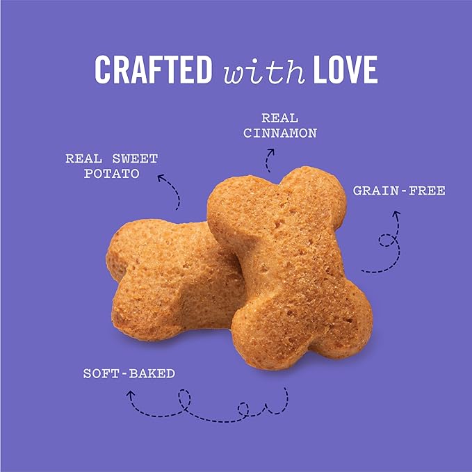 Three Dog Bakery Grain Free Wafers Baked Dog Treats, Sweet Potato, 13 oz