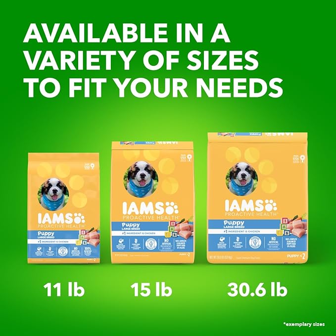 IAMS Smart Puppy Large Breed Dry Dog Food with Real Chicken, 30.6 lb. Bag