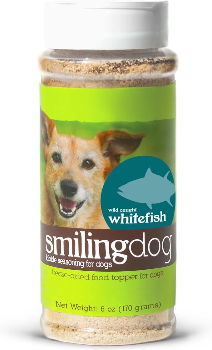 Herbsmith Kibble Seasoning – Freeze Dried Wild-Caught Whitefish – DIY Raw Coated Kibble Mixer - Dog Food Topper for Picky Eaters, 6 oz