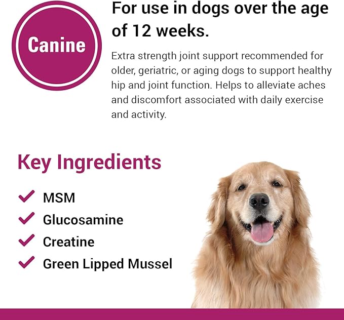 Vet Classics Re-Flex Ultra Extra-Strength Joint Support Dog Supplement – Includes MSM, Creatine, Glucosamine, Green Lipped Mussel – Supports Healthy Dog Joints – Chewable Tablets 120 Ct.
