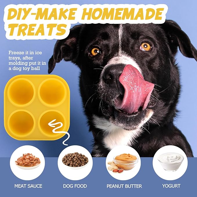 Dog Puzzle Toy, Frozen Fillable Dog Food Dog Enrichment Toys to Keep Them Busy,Treat Dispensing Dog Toy,Dog Ball Toys for 10-80Lbs,Safety Rubber Dog Chew Toys,Easy to Clean Interactive Dog Treats Toy