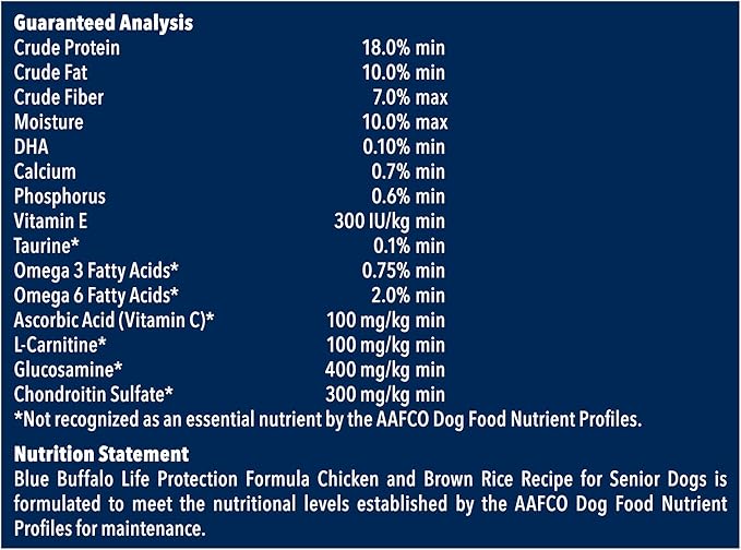 Blue Buffalo Life Protection Formula Natural Senior Dry Dog Food, Chicken and Brown Rice 5-lb Trial Size Bag