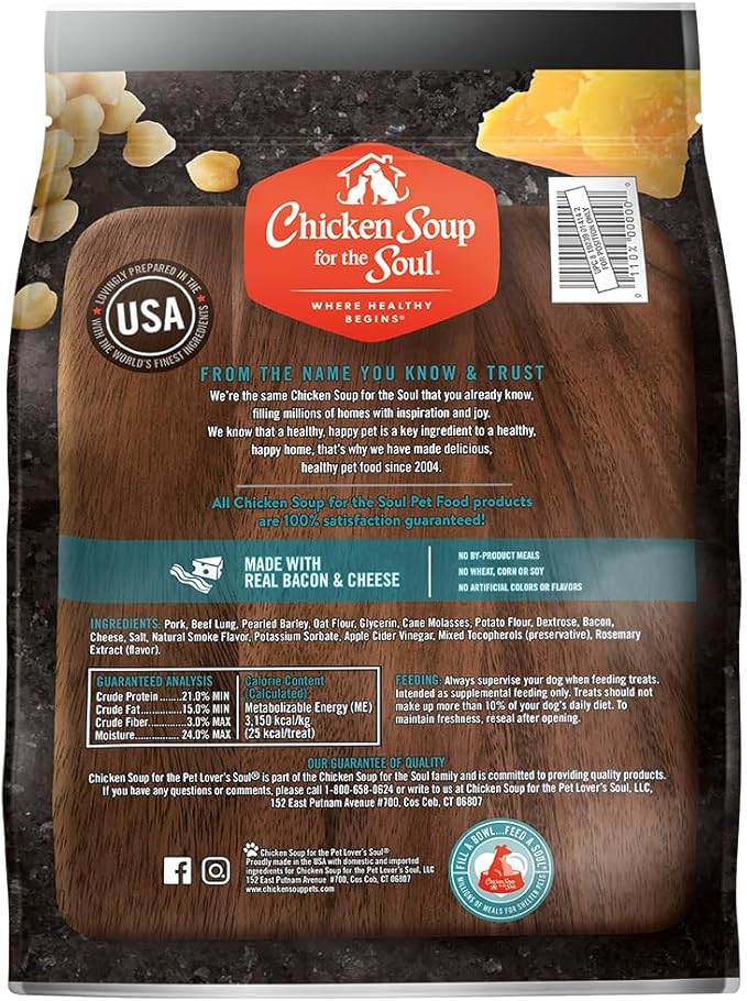 Chicken Soup for the Soul Pet Food Savory Sticks Dog Treats, Bacon & Cheese, 32 Ounce Bag, Soy, Corn & Wheat Free, No Artificial Flavors or Preservatives