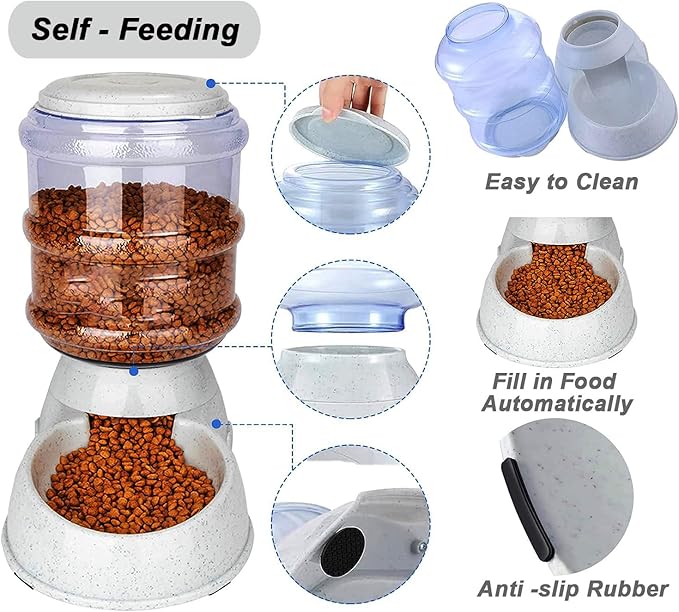 Automatic Dog Feeders for Large Dogs,3 Gallon Gravity Dog Feeder Large Breed,Automatic Cat Feeder Food Dispenser,Large Dog Food Dispenser Pet Feeder Station,Gravity Feeder for Dogs Cats
