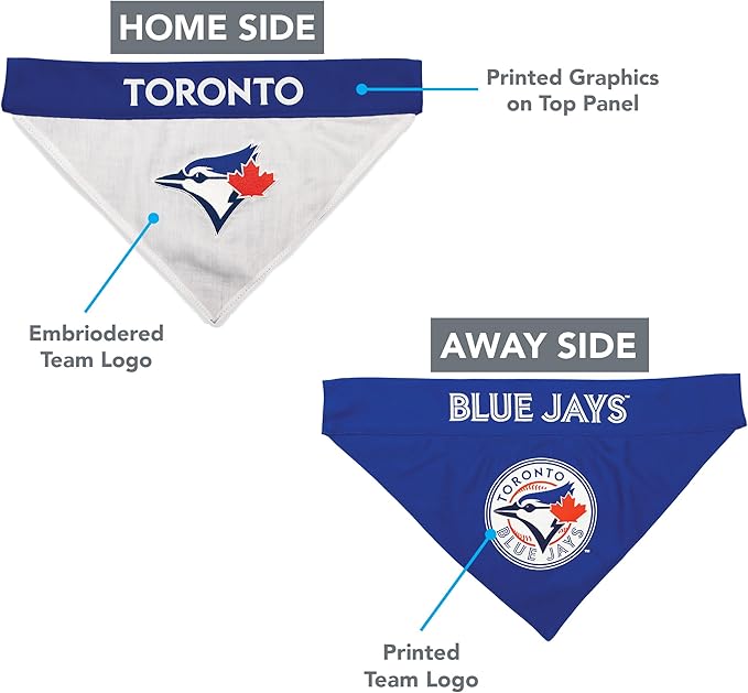 Pets First MLB Toronto Blue Jays Reversible Bandana, Large/X-Large, Team Color