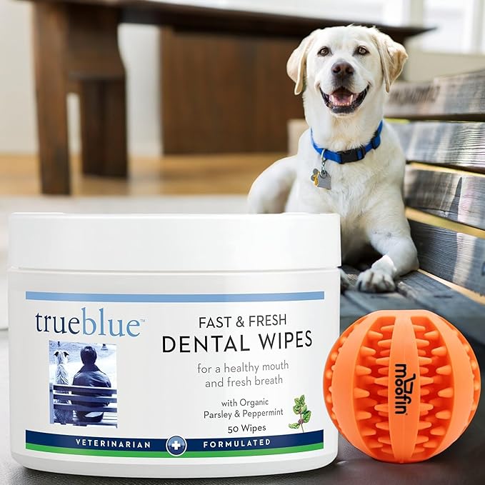 Dog Dental Wipes, 0.01 Oz, Parsley & Peppermint Pre-Moistened Teeth Cleaning Pads For Fresh Breath, Plaque & Tartar Removal, With Teeth Cleaning Pet Chew , Pet Dental Wipes (Pack Of 3)