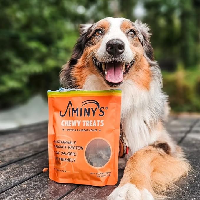 Jiminy's Chewy Cricket Dog Training Treats, Hypoallergenic, 6oz, Pumpkin & Carrot (Pack of 1)