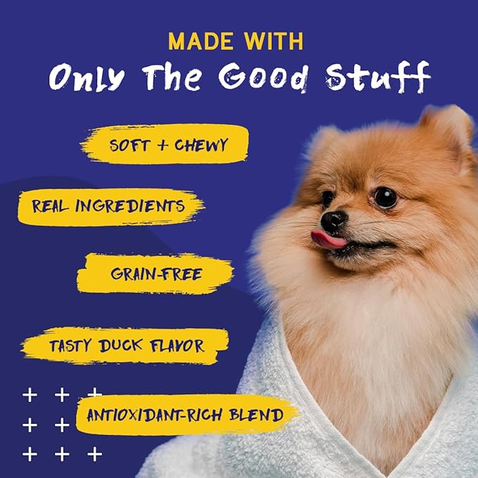 PupGrade Skin & Coat Chews - Omega-3 Coat + Shed Care + Allergy Defense - Soft, Chewable Supplement with Natural Fish Oils for Dogs - No Wheat, Corn, or Grains - Meat Flavored - 60 Soft Chews