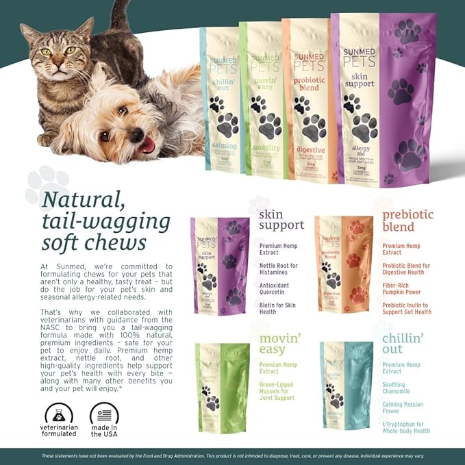 Skin Support Dog Allergy Relief Chews with Nettle, Quercetin & Green-Lipped Mussel - Natural Seasonal Dog Allergy Chews to Soothe Skin & Support Health, 40 Count