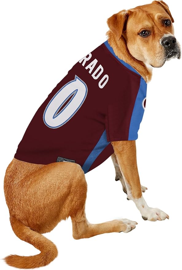 Pets First NHL Colorado Avalanche Jersey for Dogs & Cats, Small. - Let Your Pet Be A Real NHL Fan!