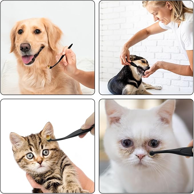 Cat& Dog Toothbrush, 3Pcs Durable Small Dog Tear Stain Remover Brush with Soft-Bristled, Easy Comfort Pet Teeth Cleaning, Dog Dental Care for Puppies/Cats/Small Pets (A,3pcs)