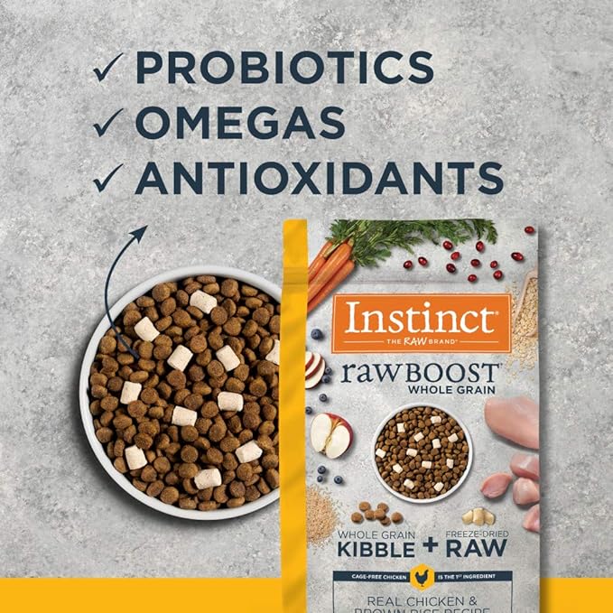 Instinct Raw Boost Whole Grain Real Chicken & Brown Rice Recipe Natural Dry Dog Food, 4.5 lb. Bag
