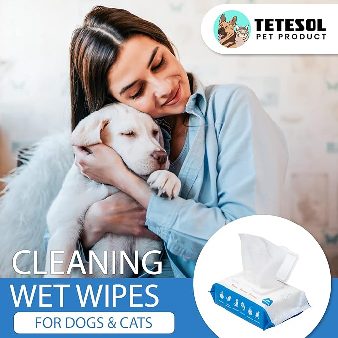 Dog Wipes for Pets Cats-100 Count All Purpose Unscented Wet Wipes for Paw Butt Cleaning,Grooming,AlcoholFree,Vitamin E,pH Balanced, 100% Natural