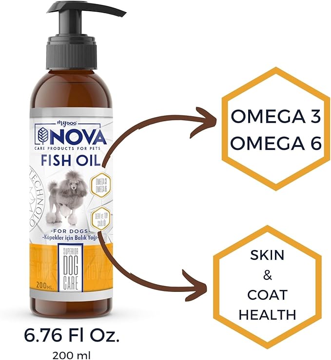 VHD Norway Salmon Fish Oil for Dogs – Omega-3 & Omega-6 for Skin and Coat Health, Fish Oil Liquid with Pump, Food Supplement, Joint, Immune & Heart Health, Less Shedding & Itching, 6.76 Fl Oz (200 ml)