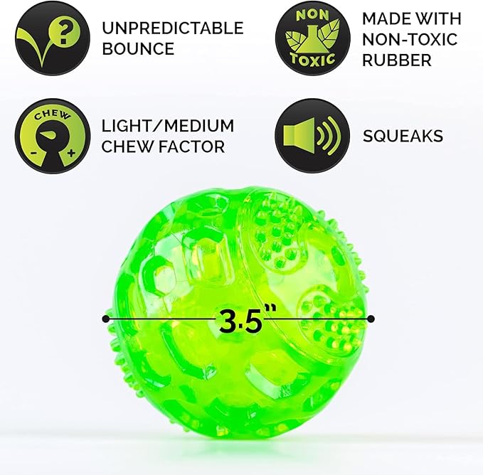 Hyper Pet DuraSqueak Dog Ball Dog Toys (Interactive Dog Toys that Float & Squeak) Squeaky Dog Toys & Dog Balls for Playing, Fetching & Retrieving-Great Alternative to Traditional Dog Tennis Balls-3.5"